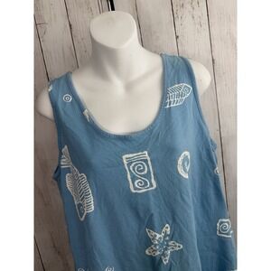 Women's Baba Dress Made In The USA Hawaii Sun Swim Coverup Size L Cotton